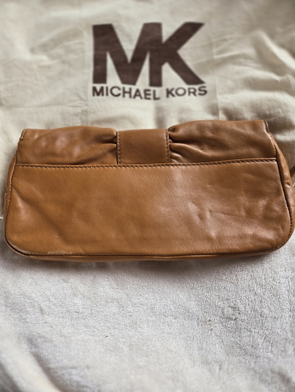 Michael Kors Brown Leather Clutch with Gold Hardware - Picture 5 of 5